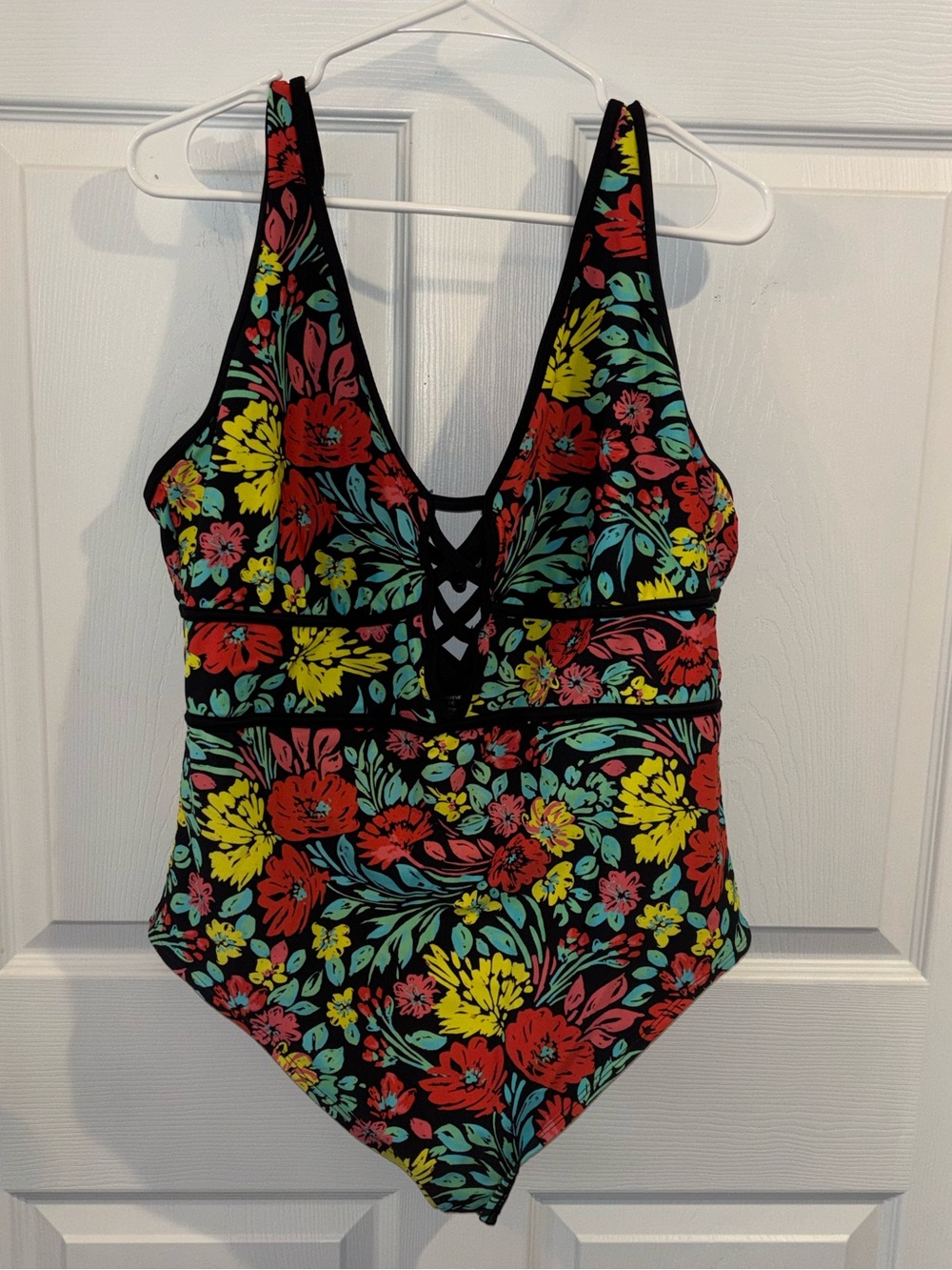 Adore Me One Piece Swimsuit Womens Size 3x Black Floral Bathing Suit